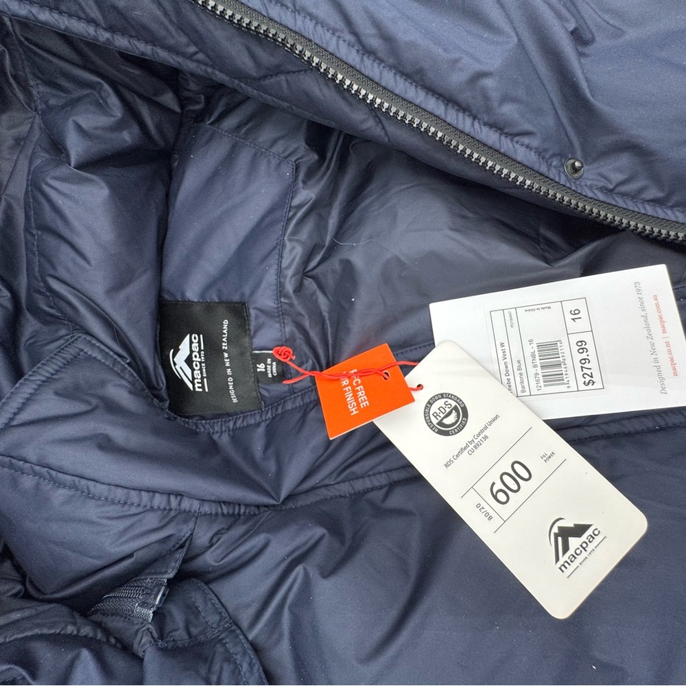 Macpac Navy Blue Hooded Women's Vest - Picture 5 of 15